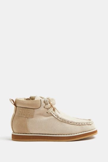 River Island Natural Light Ob Lace-Up Wallabe Boots