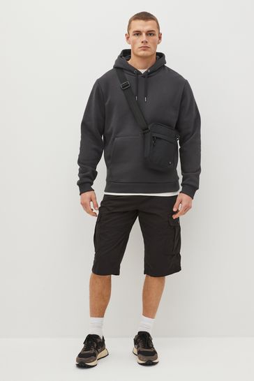 Buy Black Long Length Belted Cargo Shorts from Next Luxembourg