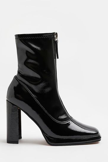 Black patent sock boots on sale