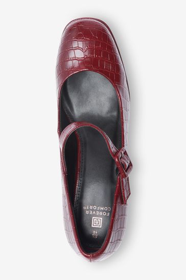 Buy Berry Red Forever Comfort Platform Mary Jane Shoes from Next Netherlands