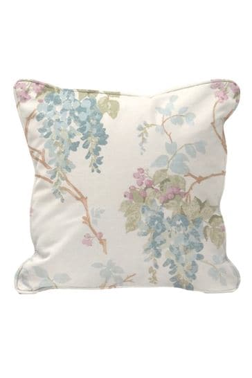 Teal Blue Square Wisteria Outdoor Scatter Cushion