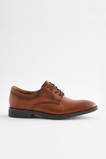 Tan Brown Leather Lace Up Shoes