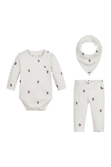 Tommy Hilfiger Baby White Three Piece Giftpack