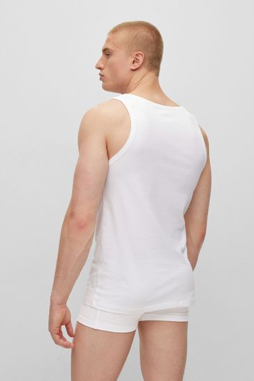Buy BOSS White Classic 100 Cotton Vest 3 Pack Vest from Next Bahrain