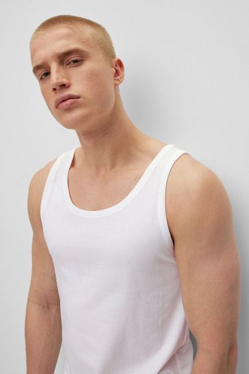 Buy BOSS White Classic 100 Cotton Vest 3 Pack Vest from Next Bahrain
