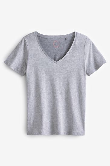 Grey v discount neck shirt