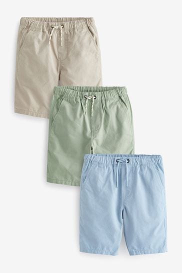 Light Blue Pull-On Shorts 3 Pack (3-16yrs)