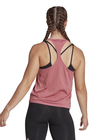 Buy adidas Pink AEROKNIT Seamless Loose Tank Top from Next Luxembourg