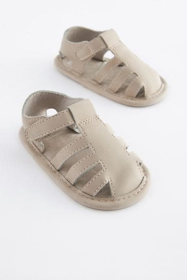 Cream Closed Toe Baby Sandals (0-24mths)