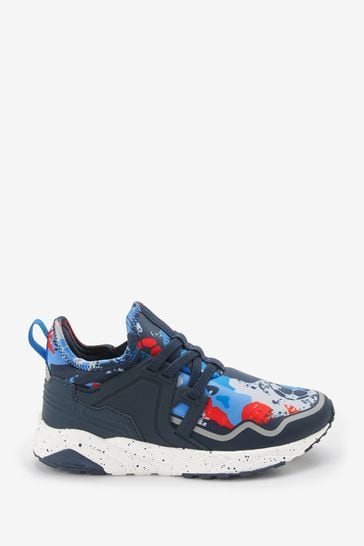 Red/Blue Football Elastic Lace Trainers