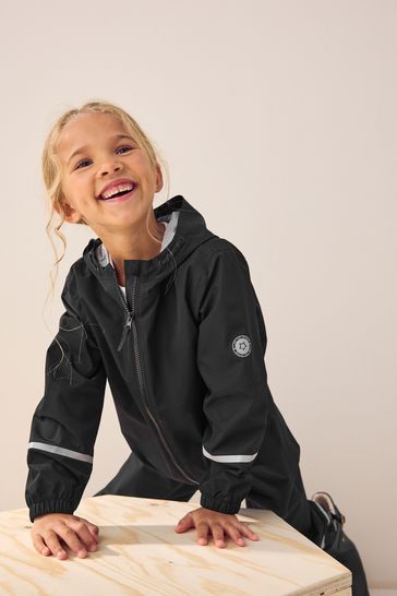Buy Black Zip Lined Hooded Waterproof Puddlesuit 12mths 10yrs from Next Ukraine