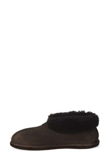 Celtic & Co. Mens Sheepskin Bootee Brown Slippers