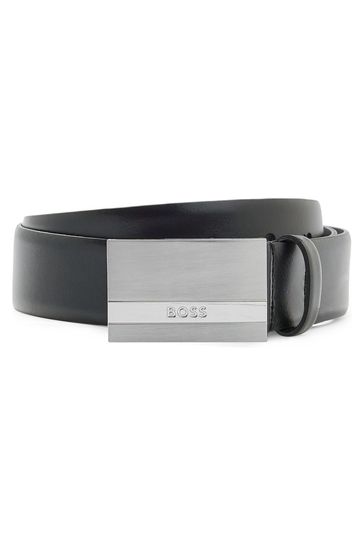 BOSS Black Baxton Metal Buckle Smooth Leather Belt