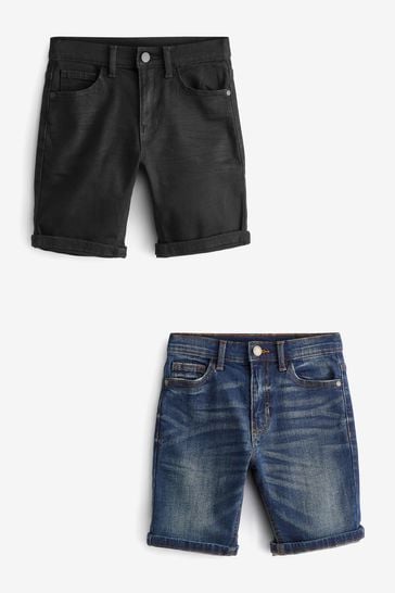 Blue/Black 2 Pack Denim Shorts (3-16yrs)