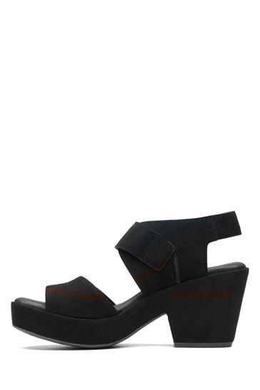 Clarks black top suede sandals