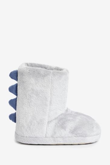 The White Company Grey Dino Boot Slippers