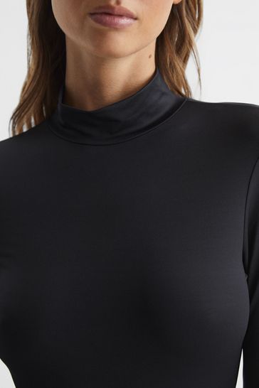 Black polo neck jersey sales