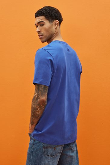 Buy adidas Blue Sportswear Essentials Single Jersey Big Logo T