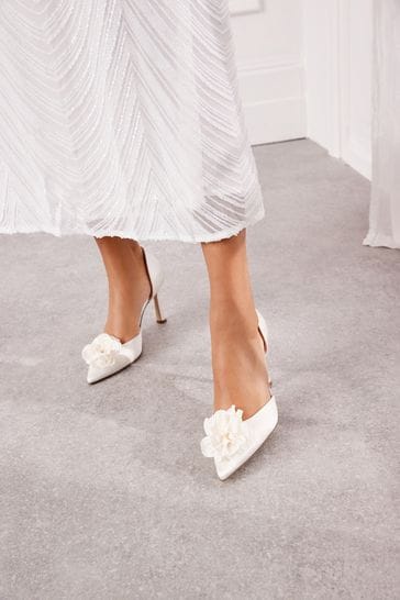 Ivory Forever Comfort Wedding Corsage Satin High Heels Bridal Shoes