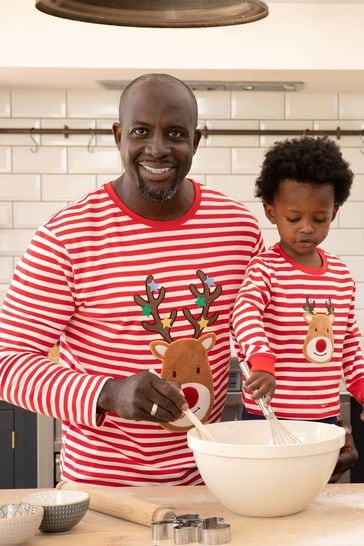 Buy JoJo Maman B b Red Reindeer Stripe Jersey Pyjamas from Next