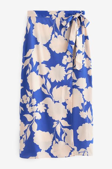 Blue floral discount skirt