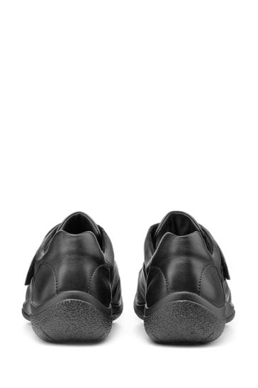 Hotter Sugar II Wide Fit Touch Fastening Black Shoes