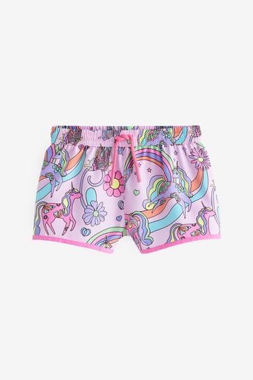 Buy Pink Unicorn Quick Dry Beach Shorts from Next Luxembourg