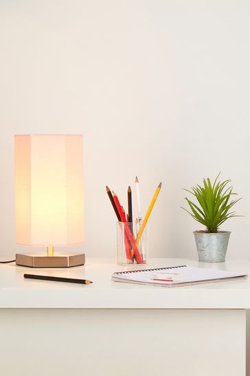 glow Pink Hexagon Table Lamp