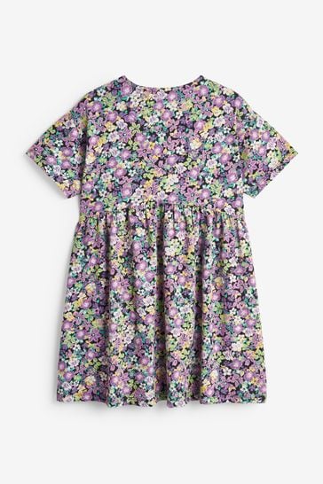 H&m purple floral dress sale