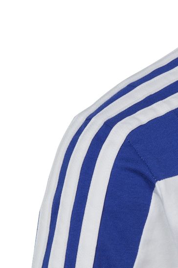Buy adidas Blue Junior Colorblock 3 Stripes Regular Fit T Shirt
