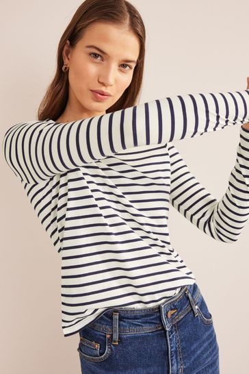 Buy Boden Light Blue Bea Long Sleeve Breton T Shirt from Next USA