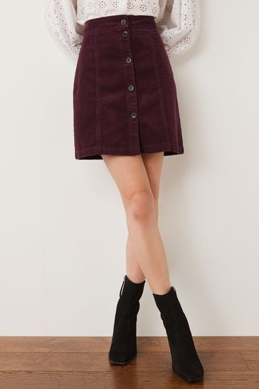 Buy Berry Red Button Down Cord Mini Skirt from Next Luxembourg