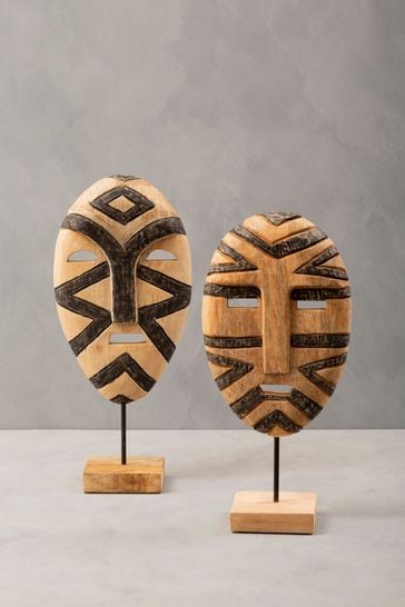 Fifty Five South White Bantu Tribal Wooden Sculpture