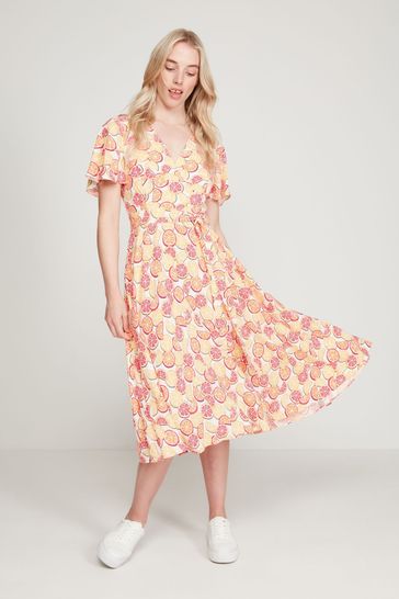 Khost Clothing Cream Lemon Wrap Dress