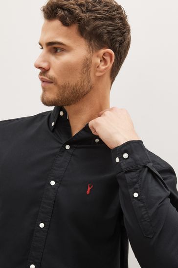 Black slim shop fit oxford shirt