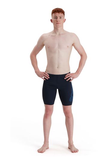 Speedo Navy Blue Boom Logo Placement Jammer Swim Shorts