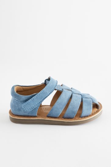 Buy Blue Leather Closed Toe Touch Fastening Sandals from Next Ireland