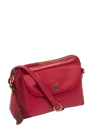 Red leather cheap crossbody purse