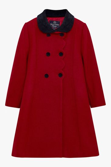 Red wool coat peter pan clearance collar