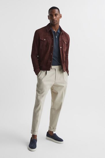 Buy Reiss Otis Half Zip Stitch Interest Polo T Shirt from the Laura Ashley online shop