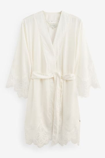 B by Ted Baker Ivory White Bridal Satin Dressing Gown