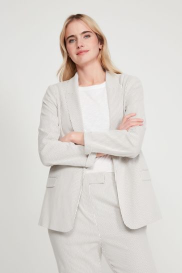 Buy M\u0026Co Cream Striped Blazer Jacket 