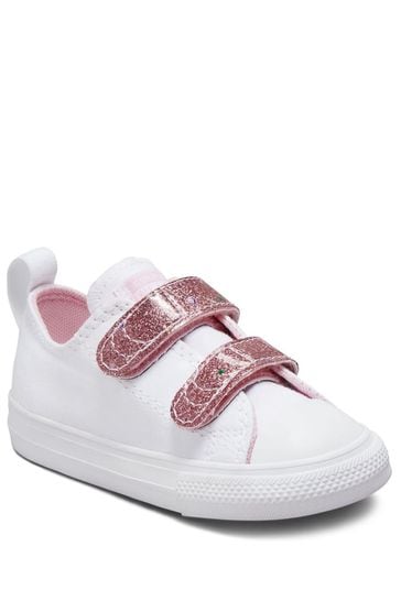 Buy Converse White Pink Shine 2V Easy On Infant Trainers from Next