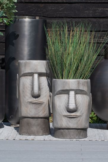 Libra Grey Large Easter Island Planter