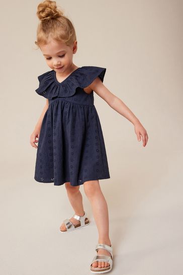Next navy hot sale broderie dress
