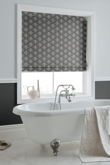 Laura Ashley Grey Lady Fern Made To Measure Roman Blinds