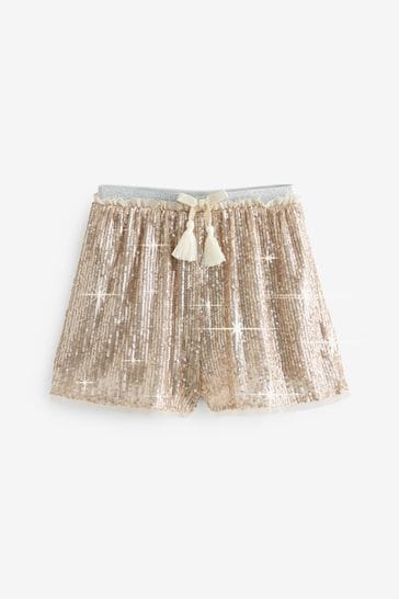 Buy Mint Velvet Gold Sequin Shorts from Next Luxembourg