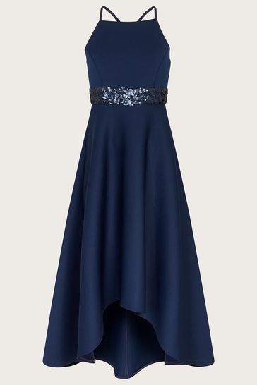 Blue high top low gown