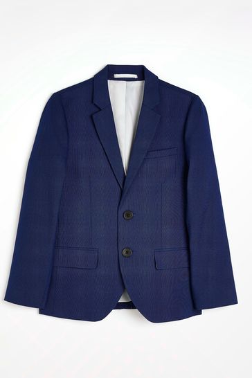 River Island Blue Boys Patterned Suit: Jacket