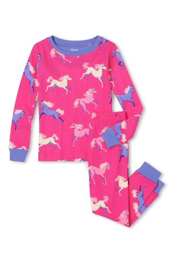 Hatley Pink Dreamland Horses Organic Cotton Pajama Set